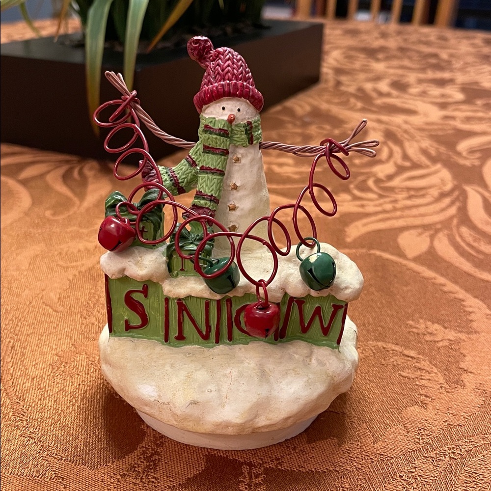 EUC 2012 Yankee Candle Snowman Jar Candle Topper Let It Snow